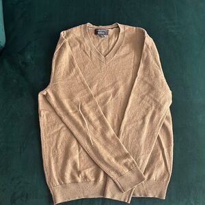 Men's Tan V-Neck Sweater